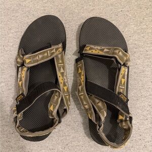Teva Black and Gold Geometric Sandals